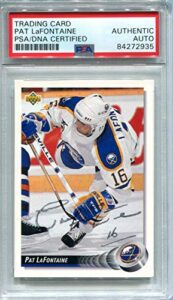pat lafontaine autographed 1993 upper deck card (psa) – hockey slabbed autographed cards