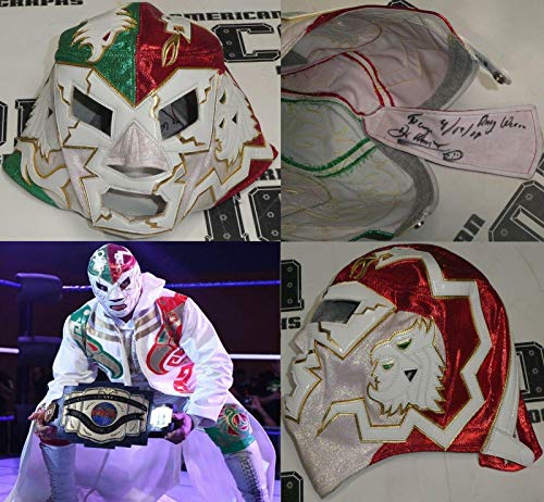 Dr Wagner Jr Signed Ring Worn Used Mask BAS Beckett COA AAA CMLL 2019 Autograph - Autographed Wrestling Miscellaneous Items