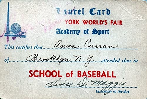 Vince DiMaggio Signed 1939 NY World's Fair Card with JSA COA