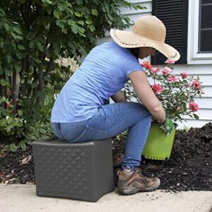 Simplay3 Handy Home 3-Level Heavy Duty Work/Garden Seat - 12" x 15" x 9" - Gray, Made in USA