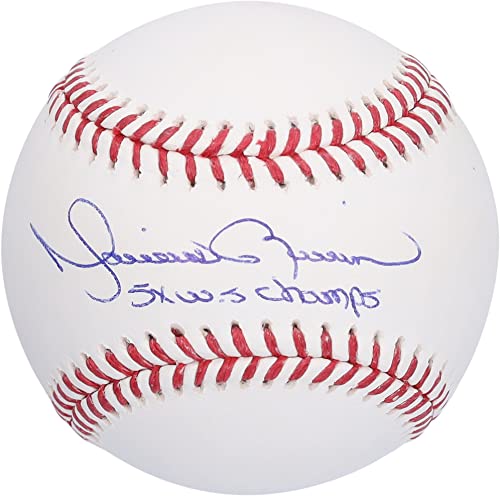 Mariano Rivera New York Yankees Autographed Baseball with "5x WS Champs" Inscription - Autographed Baseballs