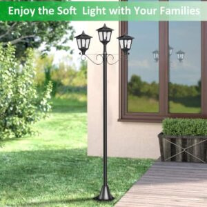 SUNGATH Solar Lamp Post Lights, Triple-Head Solar Lamp Outdoor Waterproof, Solar Pole Light for Street Driveway Garden Yrad Patio Decor, 72 Inches