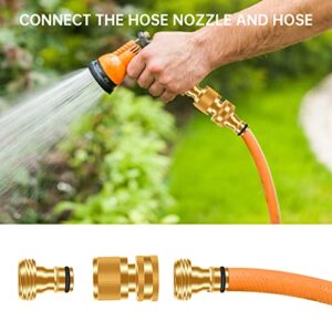 FRQNTKPA Garden Hose Quick Connector, No-Leak 3/4 Inch GHT Thread Fitting Water Hose Female Adapter and Male Adapter, Heavy-Duty Rust Resistant Brass Water Pipe Connect, Easy to Use ( 14 Pack ）