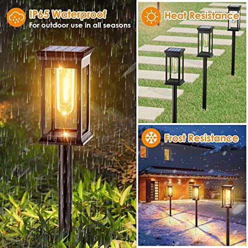 UBright Solar Outdoor Lights 6 Pack Solar Pathway Lights IP65 Waterproof Solar Lights Outdoor Solar Powered Landscape Lights Outdoor Decorative Solar Garden Lights Auto On/Off for Yard Patio Walkway