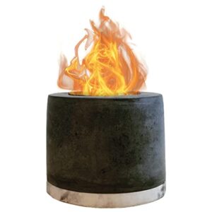 roundfire concrete tabletop fire pit – ethanol fire pit, fire bowl, mini personal fireplace for indoor & garden – bio ethanol fuel
