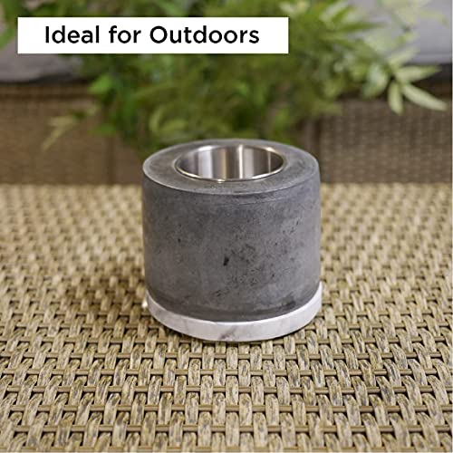 ROUNDFIRE Concrete Tabletop Fire Pit - Ethanol Fire Pit, Fire Bowl, Mini Personal Fireplace for Indoor & Garden - Bio Ethanol Fuel