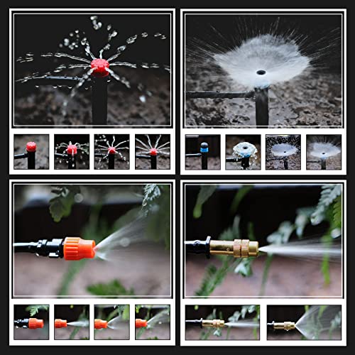 Drip Irrigation Kit, MUCIAKIE 233FT Irrigation System, Automatic Patio Misting Plant Garden Watering System with 1/4 inch 1/2 inch Black Distribution Tubing Hose Adjustable Nozzle Emitters Sprinkler Barbed Fittings