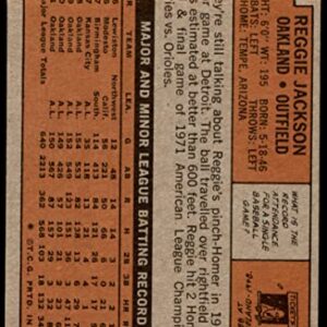 1972 Topps # 435 Reggie Jackson Oakland Athletics (Baseball Card) Dean's Cards 2 - GOOD Athletics