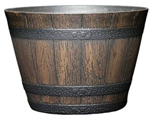 classic home and garden s74d-037r whiskey barrel, 9″, kentucky walnut