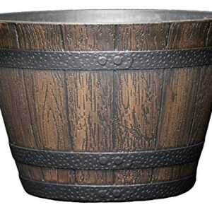 Classic Home and Garden S74D-037R Whiskey Barrel, 9", Kentucky Walnut