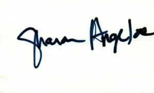 sharon angela actress signed 3×5 index card with jsa coa