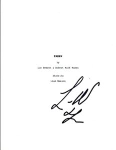 liam neeson signed autographed taken full movie script coa vd