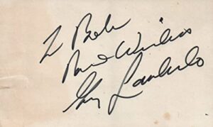 guy lombardo musician signed 3×5 index card with jsa coa