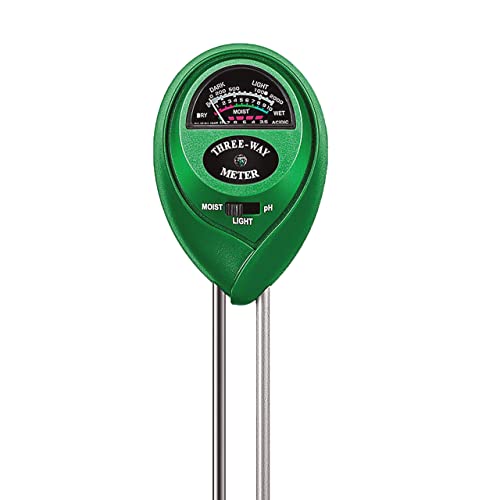 Soil Meter - Monitors Sunlight, Soil Moisture, Plant Water, and pH Levels in Plants, Crops, Fruits, Vegetables, Farms, and Indoor and Outdoor Gardens! No Batteries Required!