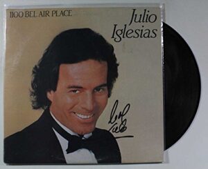 julio iglesias signed autographed “1100 bel air place” record album – coa matching holograms