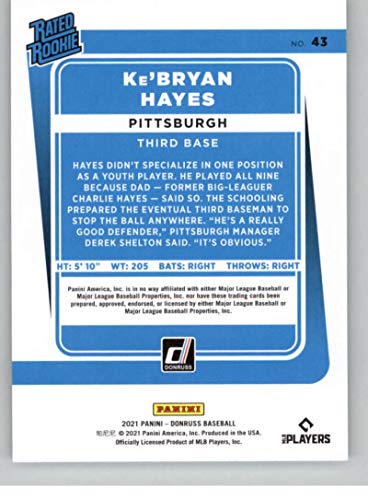 Baseball MLB 2021 Donruss #43 Ke'Bryan Hayes Rated Rookies NM-MT RC Pirates