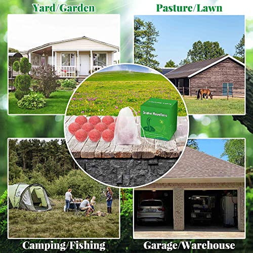 24Pcs Snake Away Repellent for Outdoors Indoor, Snake Repellent Balls for Snakes Rats and Other Pests, for Yard Lawn Garden Camping Fishing, Natural Plant Formula Pest Insect Control, Pet Safe