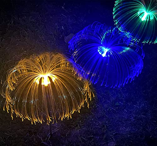 Forliver Outdoor Solar Garden Lawn Lights, Solar Jellyfish Light, Waterproof Decorative Beautiful Flower Lights Landscape Pathway Patio Yard Walkway Holiday Christmas Decoration 5 Pcs