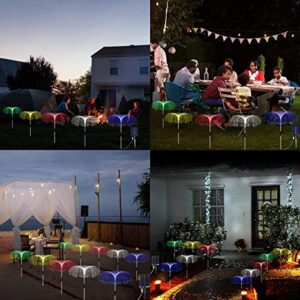 Forliver Outdoor Solar Garden Lawn Lights, Solar Jellyfish Light, Waterproof Decorative Beautiful Flower Lights Landscape Pathway Patio Yard Walkway Holiday Christmas Decoration 5 Pcs