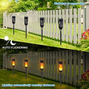 KYEKIO Solar Lights Outdoor Waterproof, 8Pack Solar Torches with Flickering Flame for Outdoor Decorations, Decorative Solar Garden Lights, Flame Torch Light for Outside Pathway Patio Yard Garden Decor