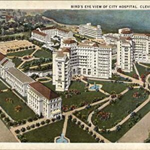 Bird's Eye View of City Hospital Cleveland, Ohio OH Original Antique Postcard