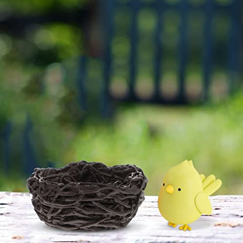 Miniature Fairy Garden Bird Nest: 10pcs Mini Resin Craft Bird Nest Moss Landscape DIY Terrarium Bonsai Ornament
