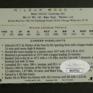 Wilbur Wood Signed Baseball Card with JSA COA