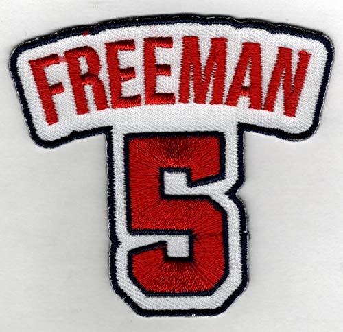 FREDDIE FREEMAN No. 5 Patch - Atlanta Baseball Jersey Number Embroidered DIY Sew or Iron-On Patch
