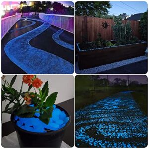 NAMTSO Glow in The Dark Rocks Outdoor, 500pcs Blue Glow Rocks Outdoor Garden, Glow in The Dark Stones for Landscaping, Glow in The Dark Pebbles for Walkway Pathway Backyard, Aquarium Fish Tank Rocks