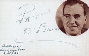 pat o’brien actor signed 2.25×3.5 card with jsa coa
