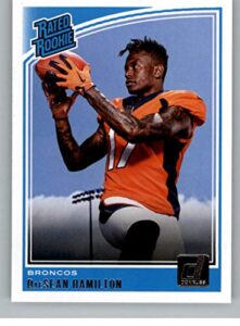 2018 donruss football #338 daesean hamilton rc rookie card denver broncos rated rookie official nfl trading card