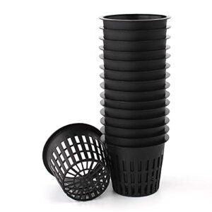 hazoulen garden plastic net cups pots fits in 3 inch holes for hydroponics, set of 15