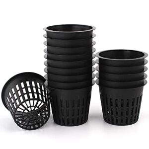 HAZOULEN Garden Plastic Net Cups Pots Fits in 3 Inch Holes for Hydroponics, Set of 15