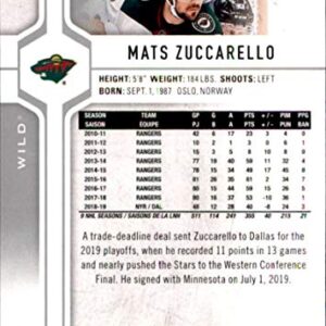 2019-20 Upper Deck #374 Mats Zuccarello Minnesota Wild Hockey Card