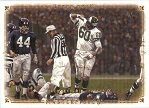 2008 upper deck masterpieces chuck bednarik ko’s frank gifford in 1960 nfl championship game philadelphia eagles – mint condition shipped in an acrylic holder