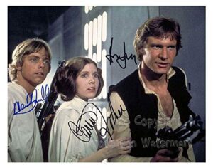 s tar wars cast harrison ford carrie fisher mark hamill signed autographed 11×14 inch photo print color compatible with star wars