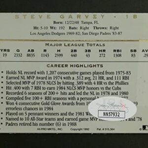 Steve Garvey Signed Baseball Card with JSA COA