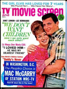 tv & movie screen-11/1966-janet lennon-montgomery clift-beatles-elvis-vg/fn