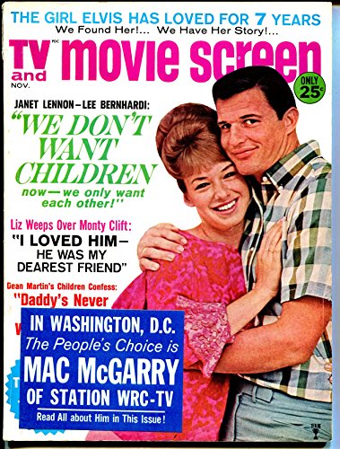 TV & Movie Screen-11/1966-Janet Lennon-Montgomery Clift-Beatles-Elvis-VG/FN