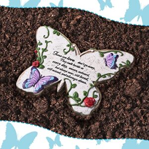 Those We Love Don't Go Away Garden Decor Garden Memorial Stones Memorial Garden Plaque Memorial Gifts for Loss of Mother Butterfly Garden Decor Stepping Stone Outdoor Memorial Plaques for Outdoors