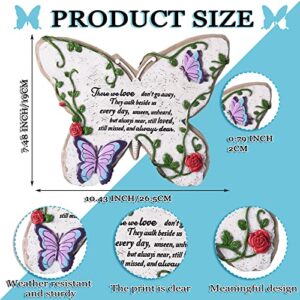 Those We Love Don't Go Away Garden Decor Garden Memorial Stones Memorial Garden Plaque Memorial Gifts for Loss of Mother Butterfly Garden Decor Stepping Stone Outdoor Memorial Plaques for Outdoors