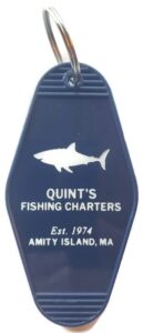 jaws quint’s fishing charters – amity island”shark hunting experts” inspired key tag