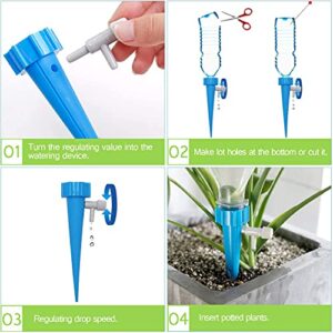 YsesoAi Self Watering Spikes, 24 Packs Plant Waterer, Adjustable Plant Watering Spikes with Slow Release Control Valve Switch for Garden Plants Indoor & Outdoor