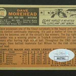 Dave Morehead Signed Baseball Card with JSA COA