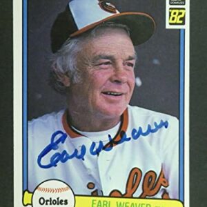 Earl Weaver Signed Baseball Card with JSA COA