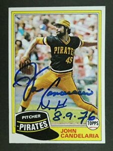 john candelaria signed baseball card with jsa coa