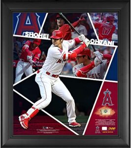 shohei ohtani los angeles angels 15″ x 17″ impact player collage with a piece of game-used baseball – limited edition of 500 – mlb game used baseball collages