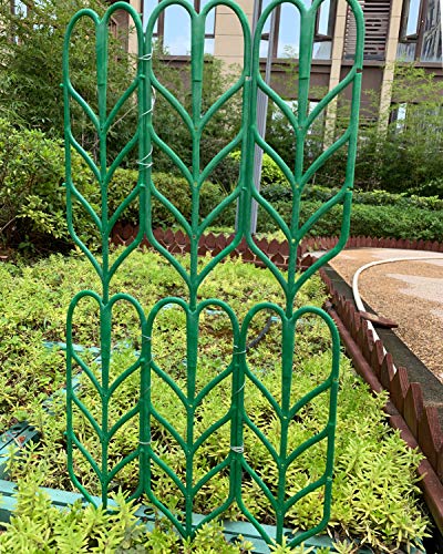 Jashem Garden Trellis for Climbing Plants 6 PCS Plastic Indoor Trellis for Potted Plants Green Stackable Mini Climbing Plant Stupport DIY Flower Pot Support for Pea Vegetable Clematis (6 Packs)