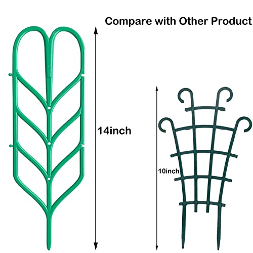 Jashem Garden Trellis for Climbing Plants 6 PCS Plastic Indoor Trellis for Potted Plants Green Stackable Mini Climbing Plant Stupport DIY Flower Pot Support for Pea Vegetable Clematis (6 Packs)