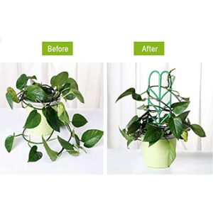 Jashem Garden Trellis for Climbing Plants 6 PCS Plastic Indoor Trellis for Potted Plants Green Stackable Mini Climbing Plant Stupport DIY Flower Pot Support for Pea Vegetable Clematis (6 Packs)